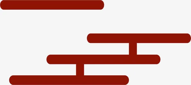 古典红色云纹图案免抠