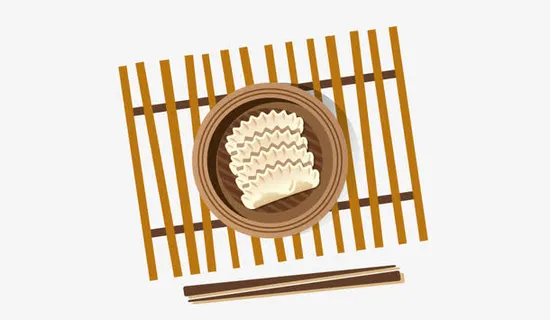 手绘蒸笼饺子笼屉免抠免抠