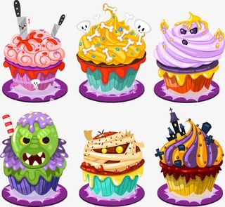 有趣万圣节可爱蛋糕免抠