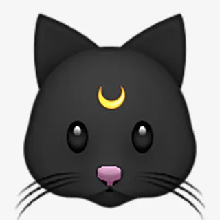 卡通黑色小猫月牙头饰免抠