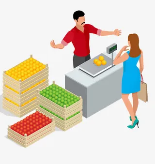 卡通版的水果销售免抠