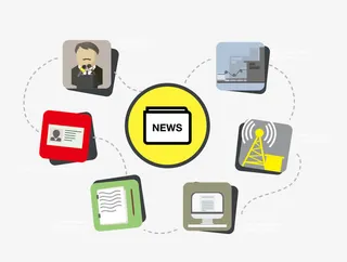 矢量新闻媒体编辑发布简约流程图免抠