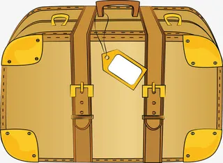 带标签的旅行箱免抠