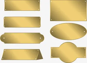 金色标牌免抠