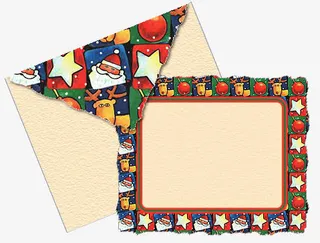 圣诞元素信封信纸免抠