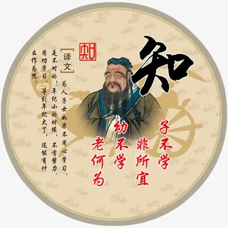孔子知诗词素材免抠