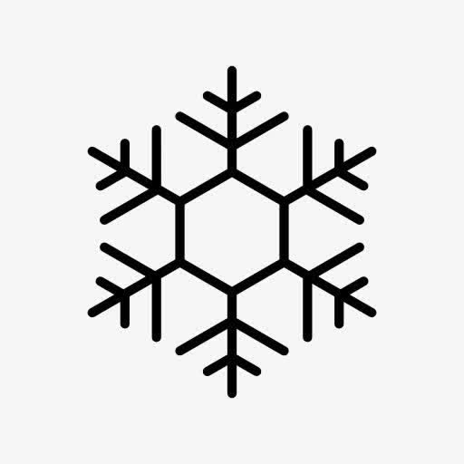 黑色六边形雪花美丽免抠