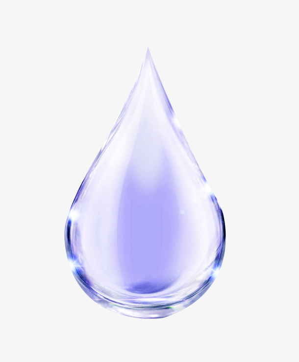 紫色清新水滴效果元素免抠