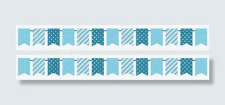 蓝色装饰吊旗图片免抠