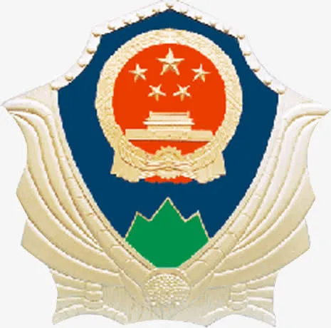 蓝色五星中国风标签免抠