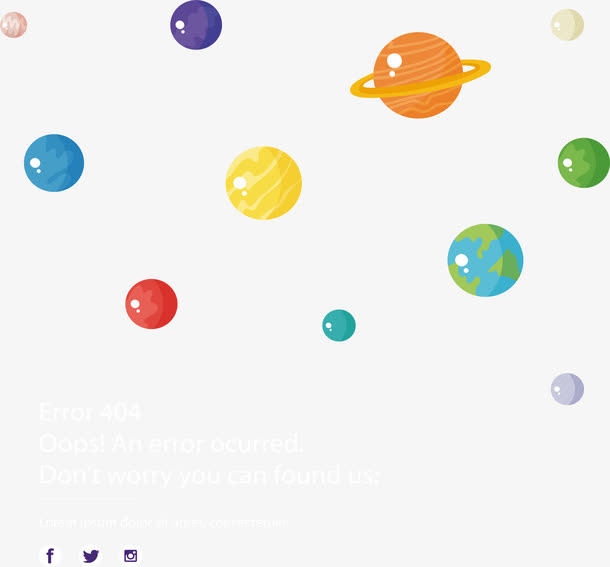 五彩的宇宙星球错误页免抠