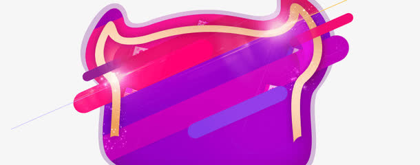 紫色卡通牛头海报背景