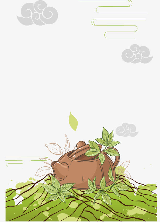 茶叶茶壶矢量图免抠
