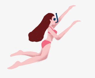 女生游泳png 透明 素材免抠