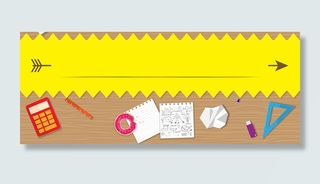 卡通扁平化学习用品背景装饰高清