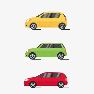 彩色汽车免抠