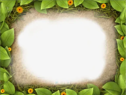 创意绿叶子边框免抠