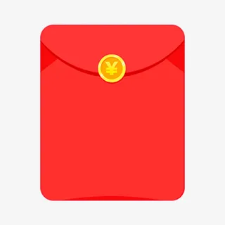 红色圆角红包元素免抠