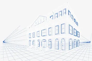 时尚线性房子模型设计矢量素材免抠