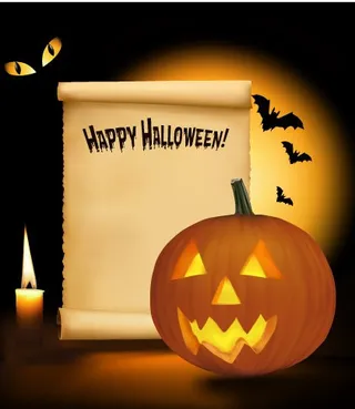 万圣节南瓜文字元素免抠