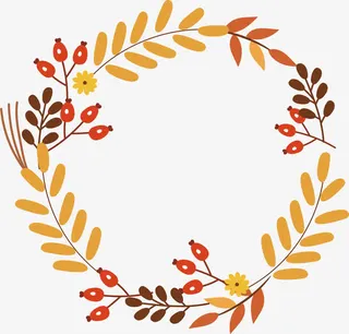 秋天树叶边框免抠