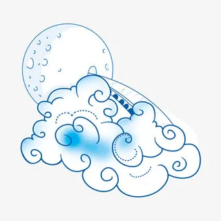 中秋节高清多图层素材 卡通 云朵免抠