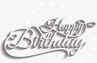 矢量手绘生日快乐艺术字免抠字体元素