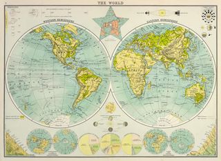 怀旧圆形里的地图免抠