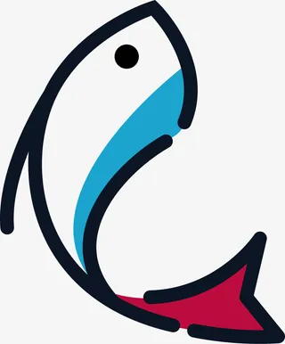 世界海洋日手绘活泼的鱼免抠