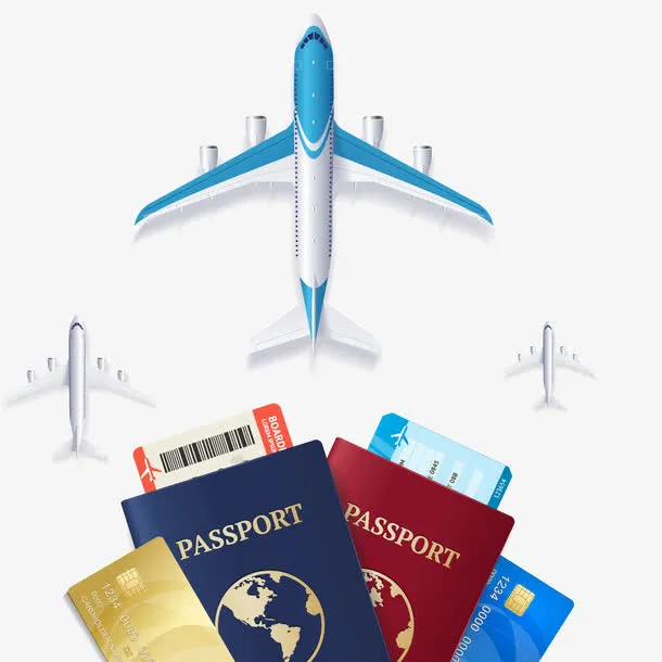 出国旅游飞机矢量图免抠
