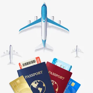 出国旅游飞机矢量图免抠