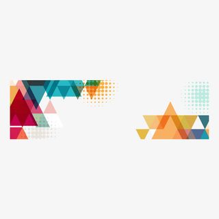 时尚抽象几何渐变立体块免抠