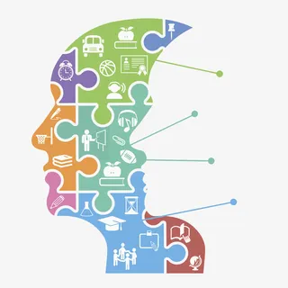 彩色人头拼图免抠