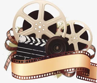 矢量旧电影拍摄器材插图免抠