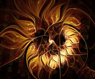 金黄色渐变发光花纹立体背景高清