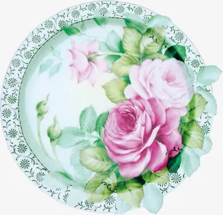 中国风绿色花纹装饰免抠