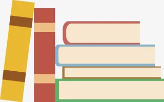 成摞的多个书籍免抠