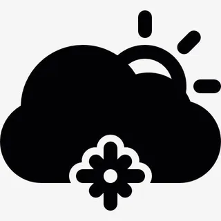 雪和太阳图标免抠