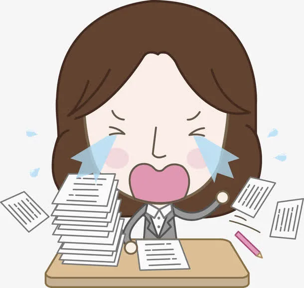 卡通哭啼的女人免抠图免抠