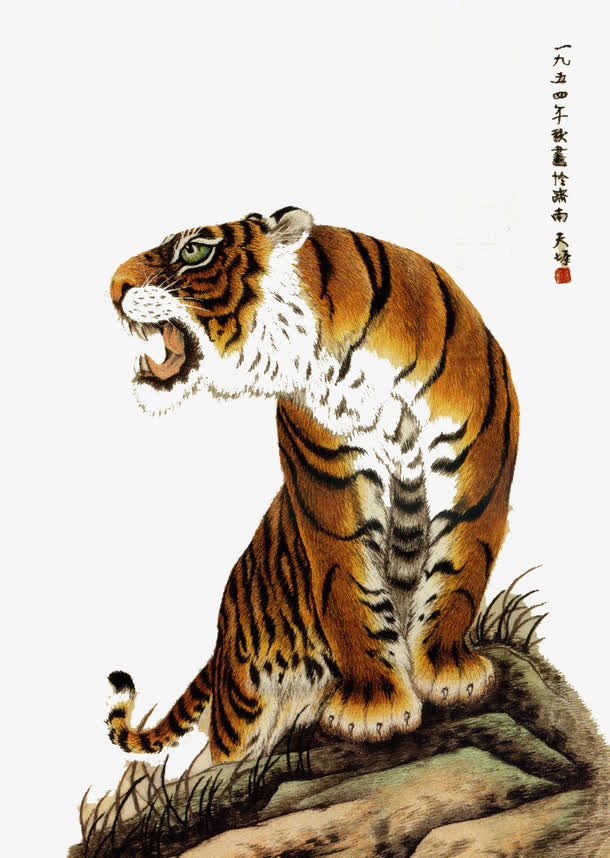 中国画老虎免抠
