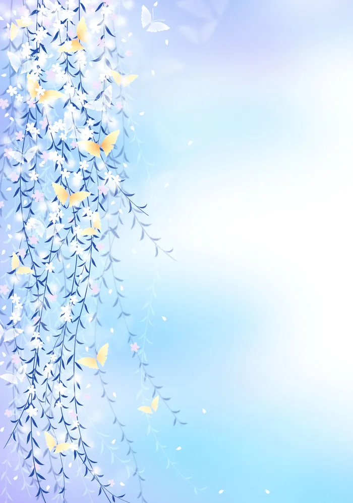 唯美蓝色小花背景素材高清