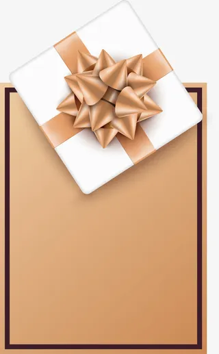 金色蝴蝶结礼盒免抠