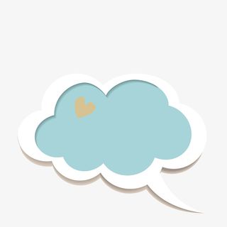 绿色云朵对话框免抠