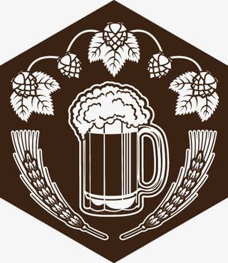 矢量叶子啤酒标签素材免抠