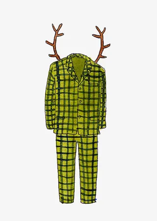 创意个性麋鹿角睡衣免抠