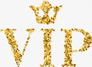 VIP金色粒子标志矢量素材免抠