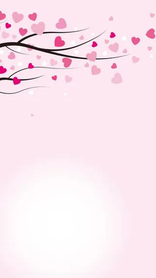 情人节小清新浪漫爱心树H5背景素材高清