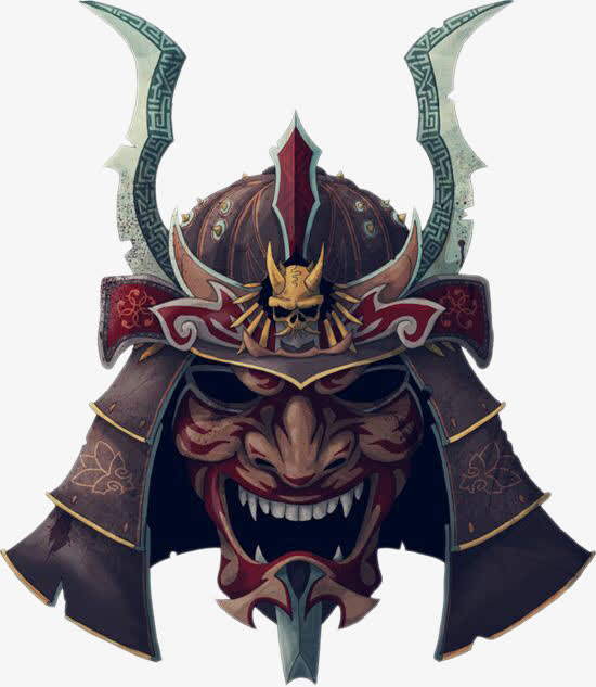 鬼武士面具免抠
