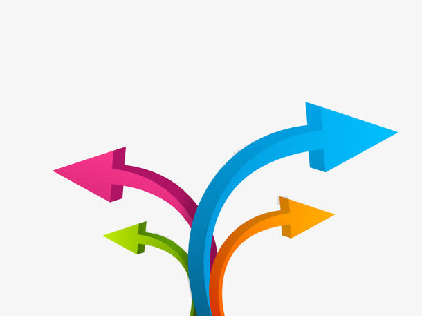 分叉箭头指示质感免抠