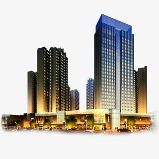 渐变高楼大厦免扣png素材免抠